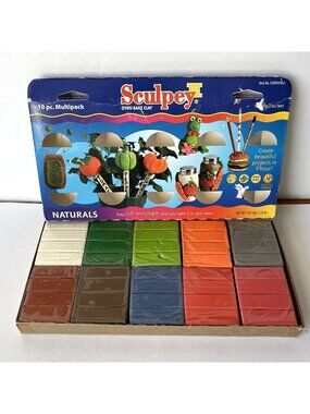Sculpey III Oven Bake Clay Naturals 2 Oz Bars 10 Pc Multipack Craft Polymer Clay